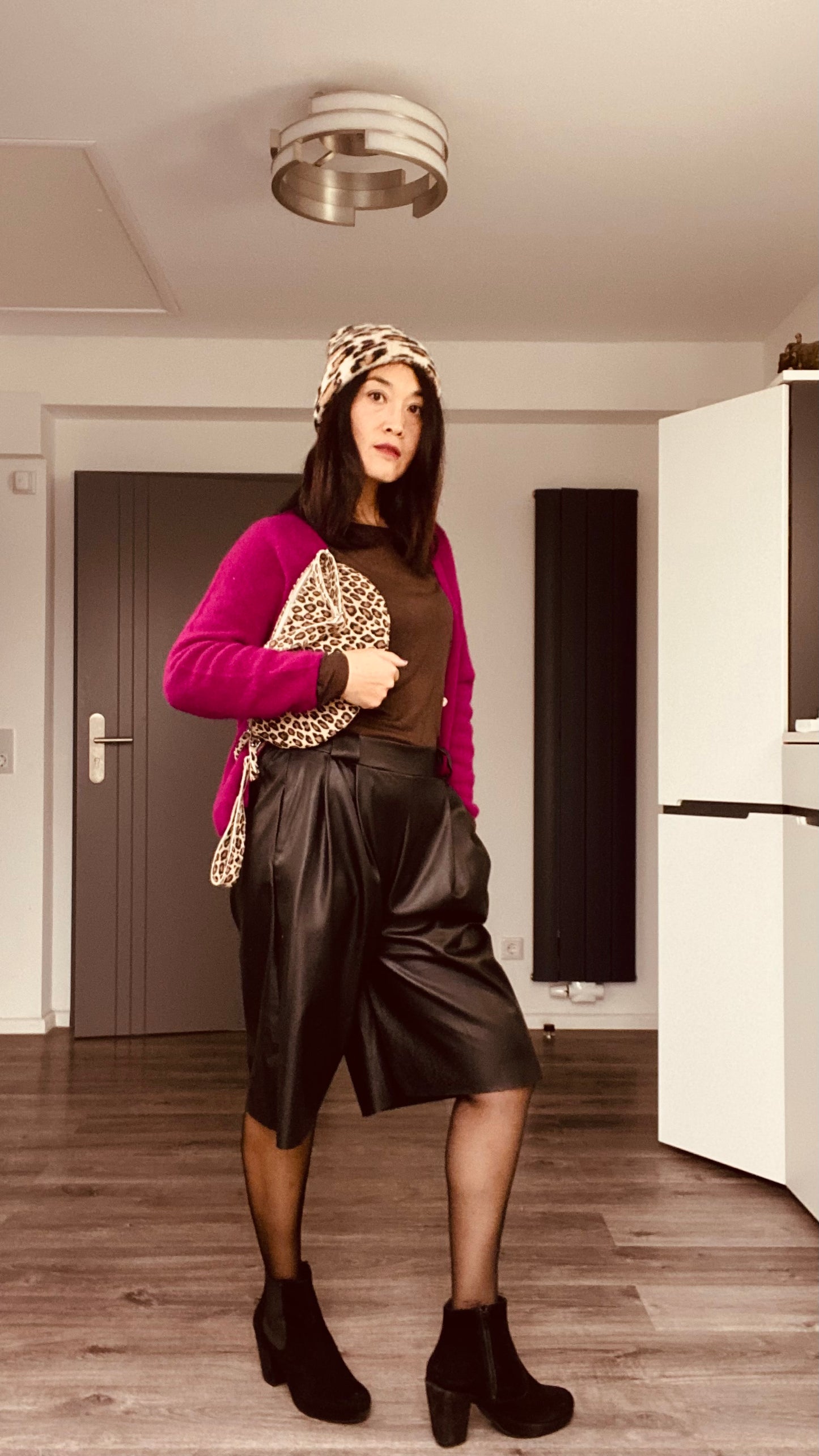 Damen Wildleder Taschen Animal Print - Leopard