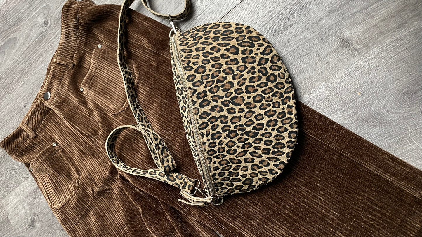 Damen Wildleder Taschen Animal Print - Leopard