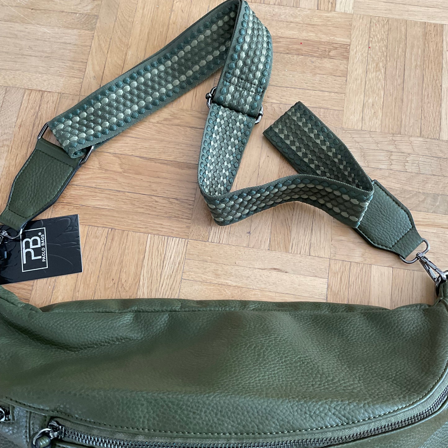 XXL Bauchtasche -Umhängetasche - Crossbody Bag-Hüfttasche Kunstleder von PAOLO BAGS