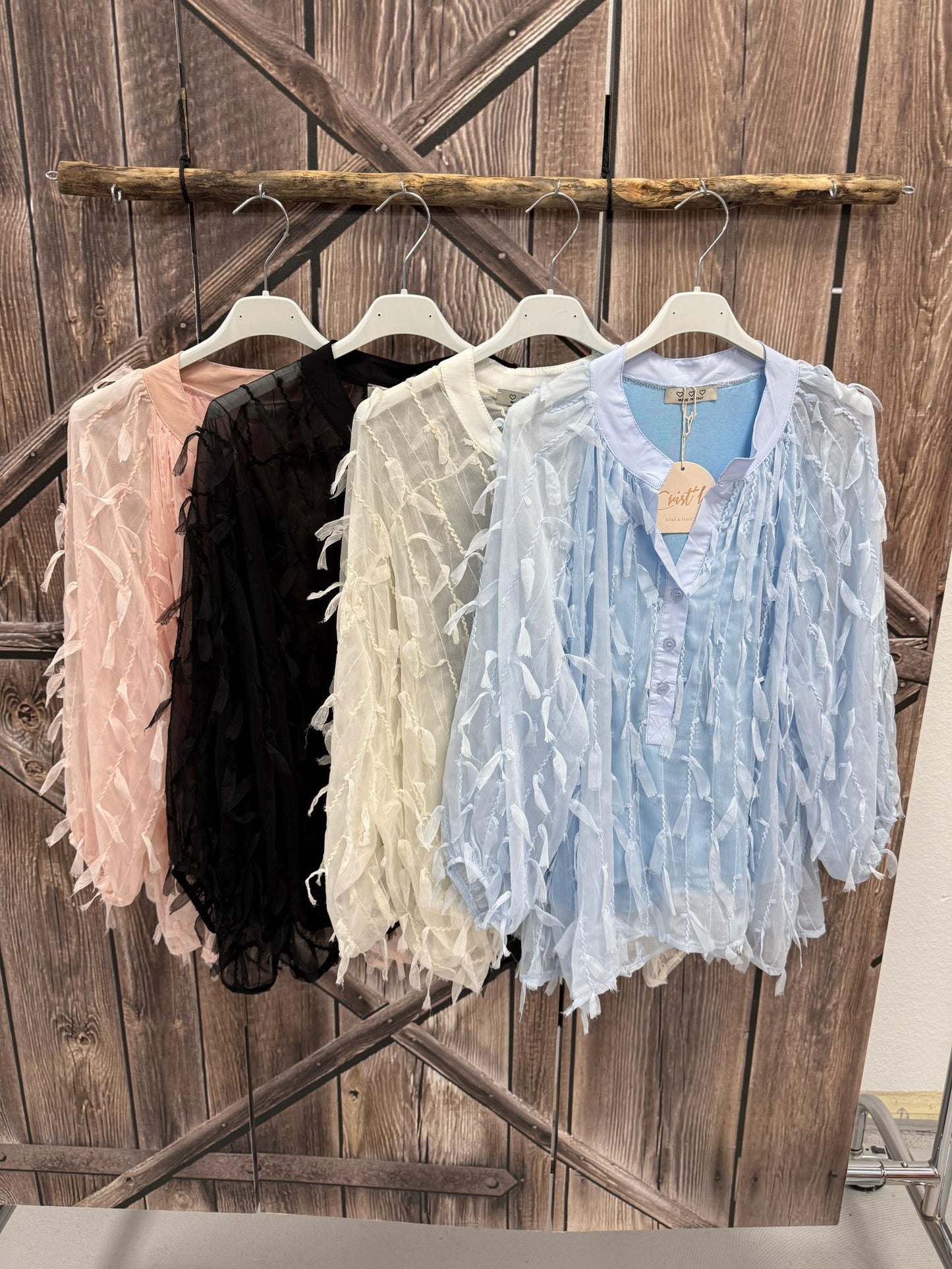 Damen Bluse mit Fransen