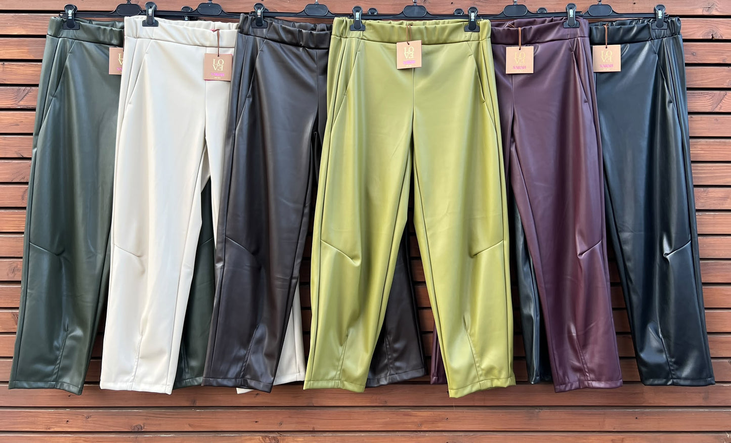 Damen Kunstlederhose
