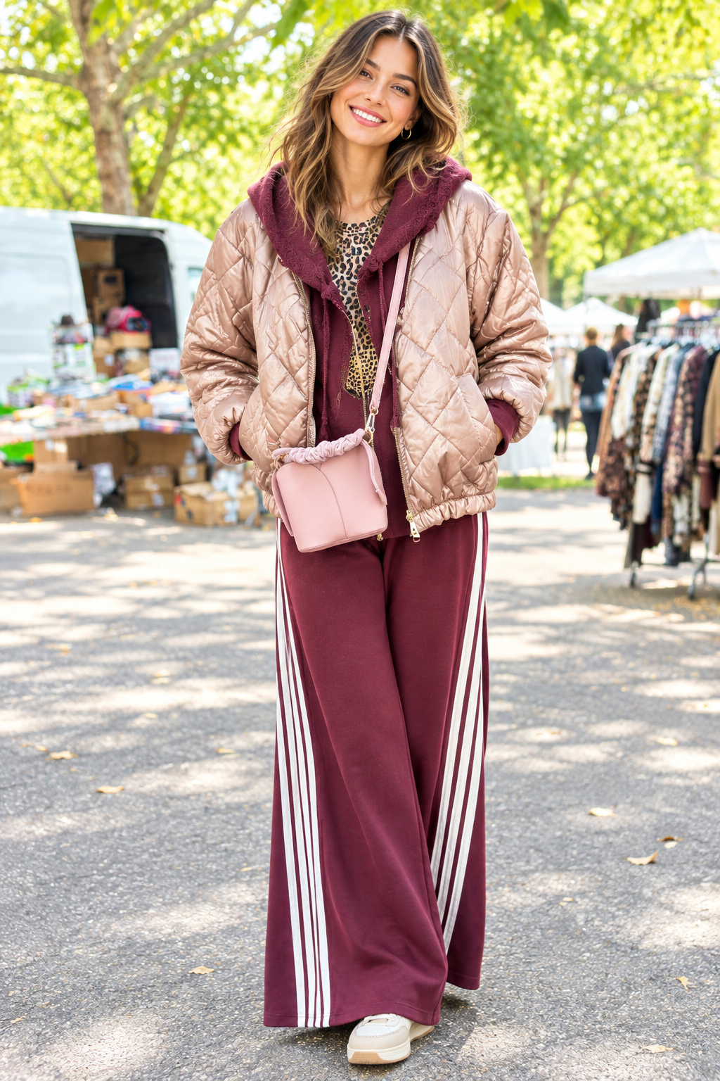 Dame im freundlichen Outfit