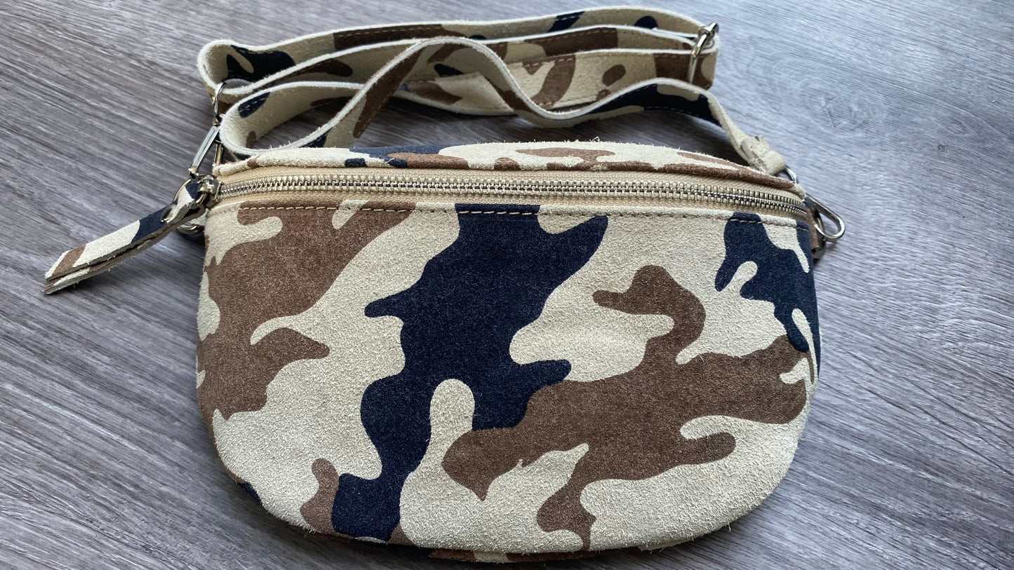 Bauchtasche -crossbody bag -Schultertasche- Wildleder Made in Italy