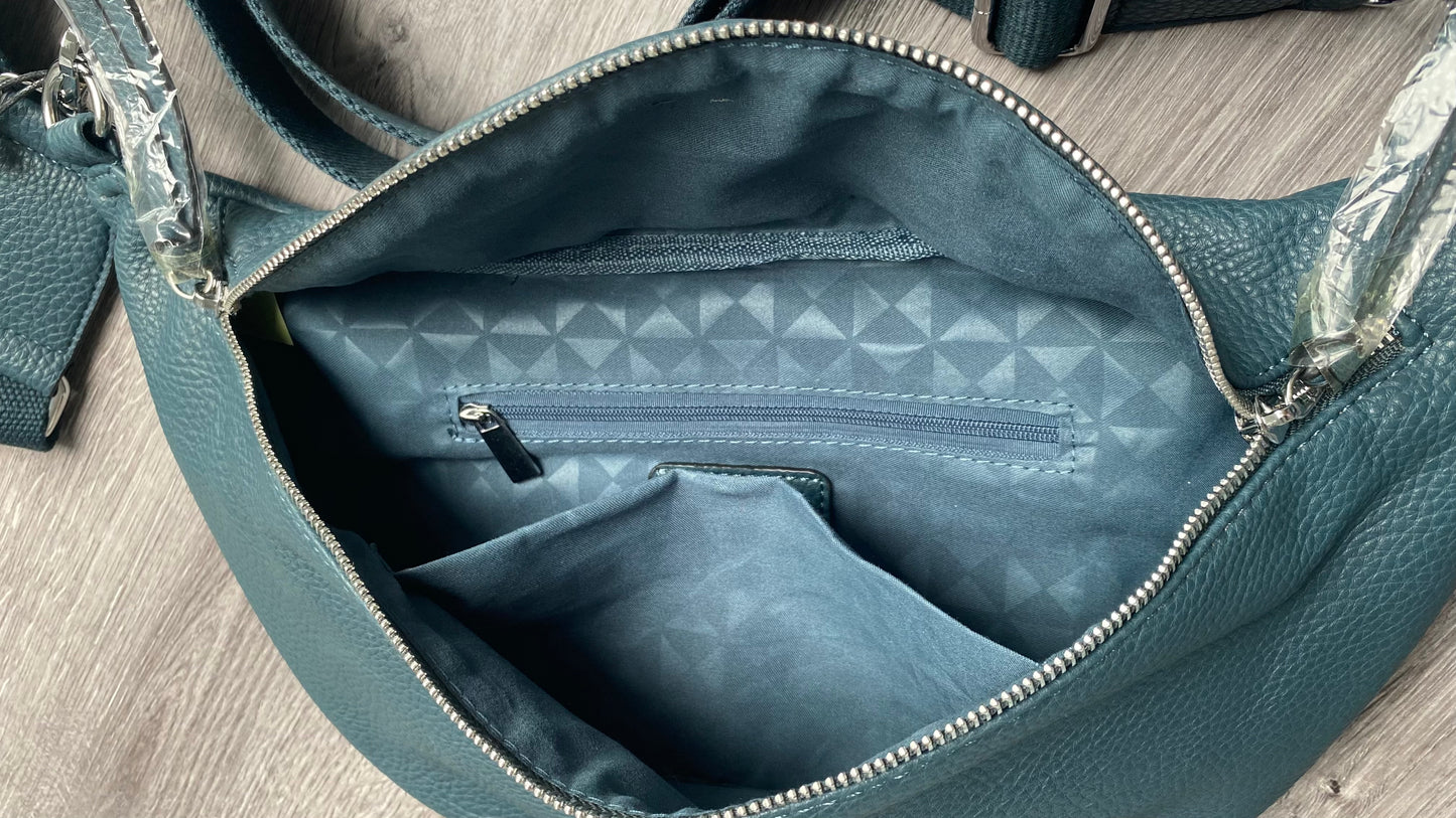 Damen Bauchtasche / Hüfttasche/ Umhängetasche/ Cross Body Bag in Petrol