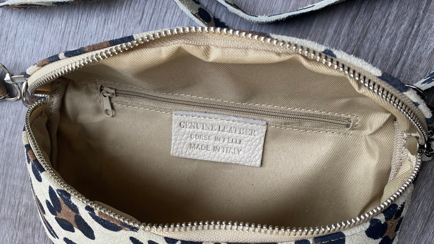 Bauchtasche -crossbody bag -Schultertasche- Wildleder Made in Italy