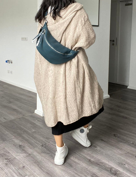 Damen Bauchtasche / Hüfttasche/ Umhängetasche/ Cross Body Bag in Petrol