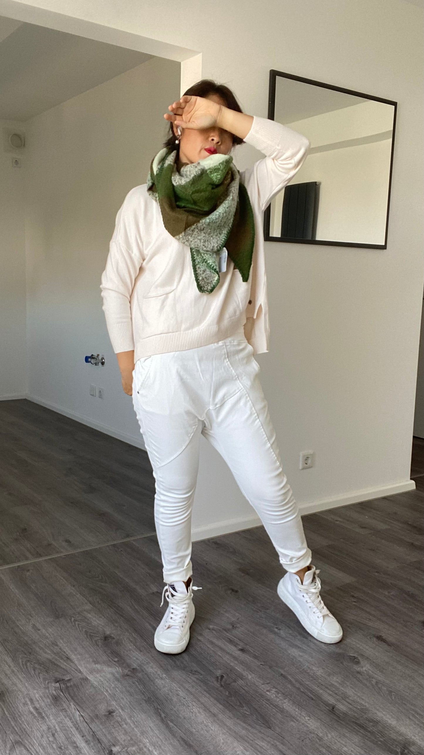 Winter Schal-Dreieckstuch -karierte Halstuch in Grün