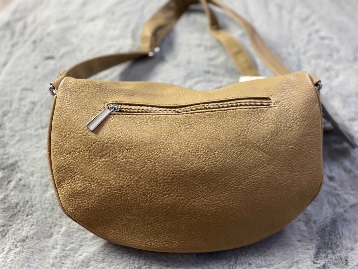 New Damen Umhängetasche- Bauchtasche -crossbody bag L in Taupe