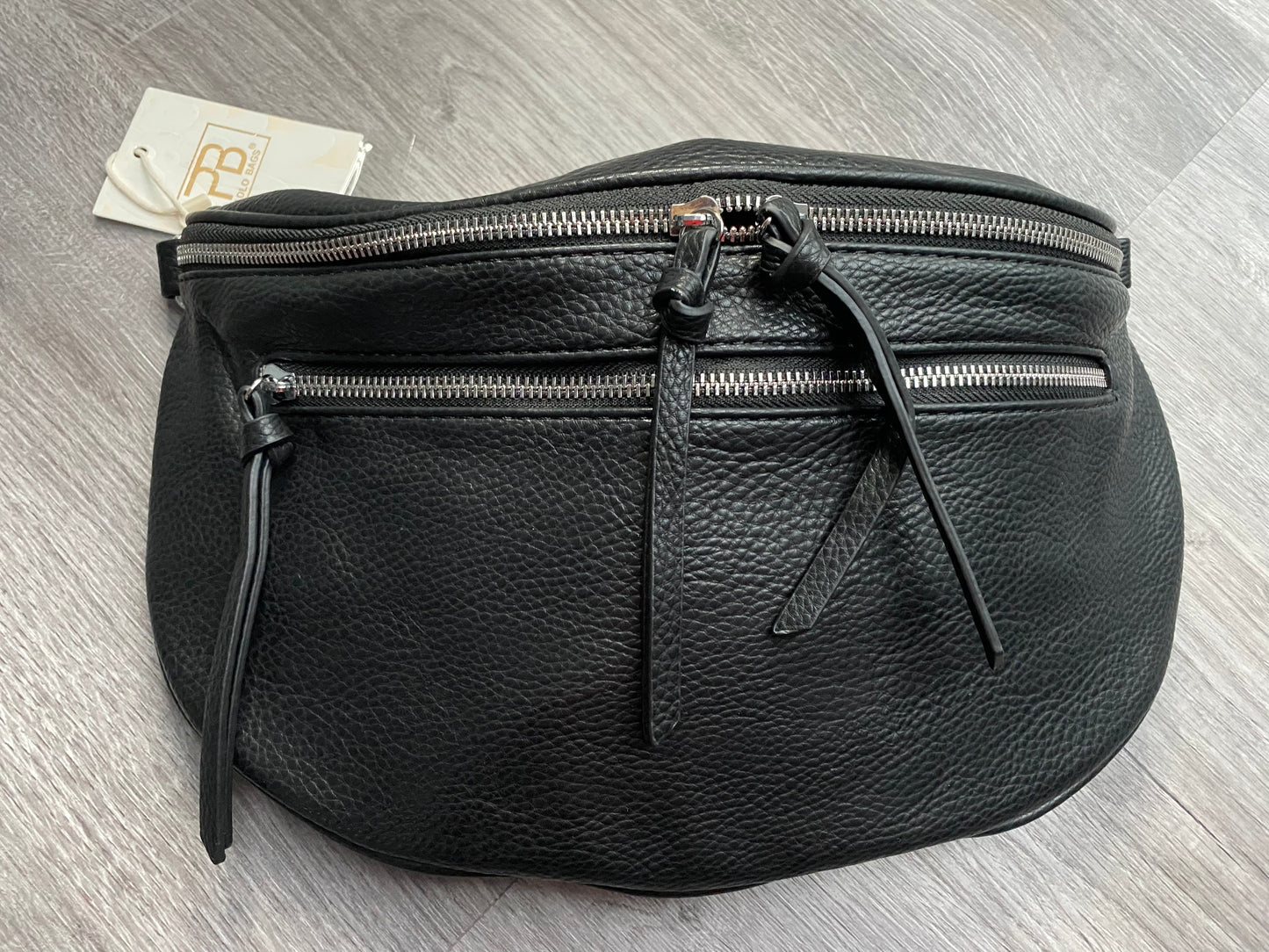 New Damen Umhängetasche- Bauchtasche -crossbody bag L in Schwarz
