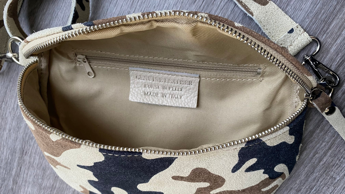 Bauchtasche -crossbody bag -Schultertasche- Wildleder Made in Italy