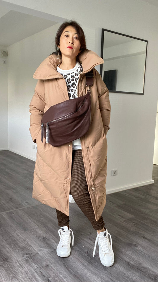 XXL Tasche -crossbody-Bauchtasche -Umhängetasche in Schokobraun