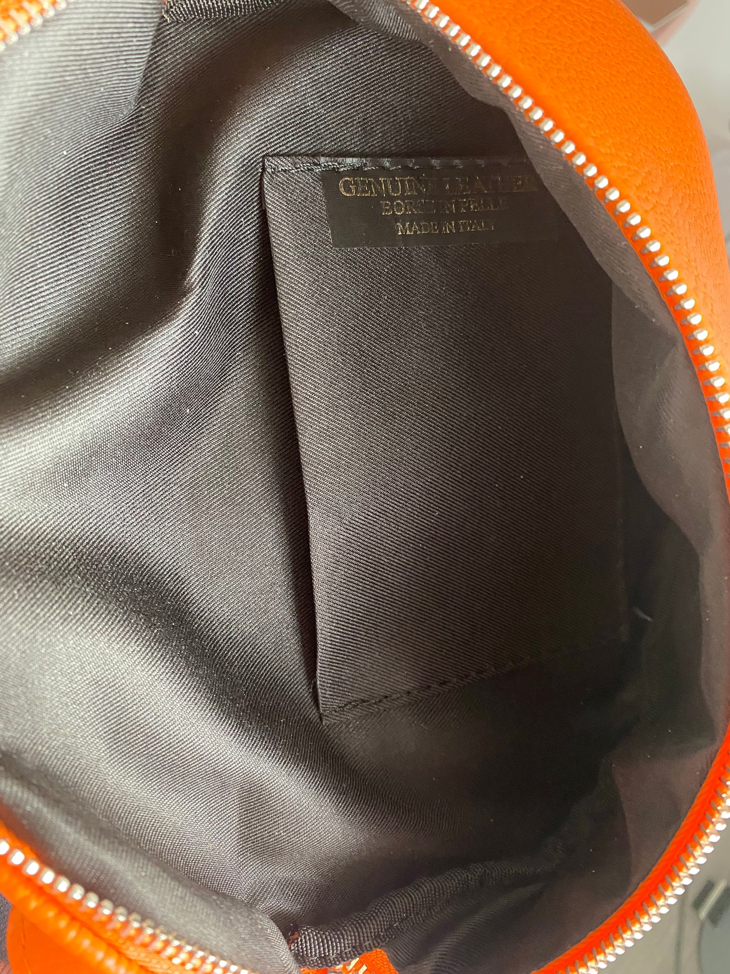 Bauchtasche /Umhängetasche aus Echtleder in Orange