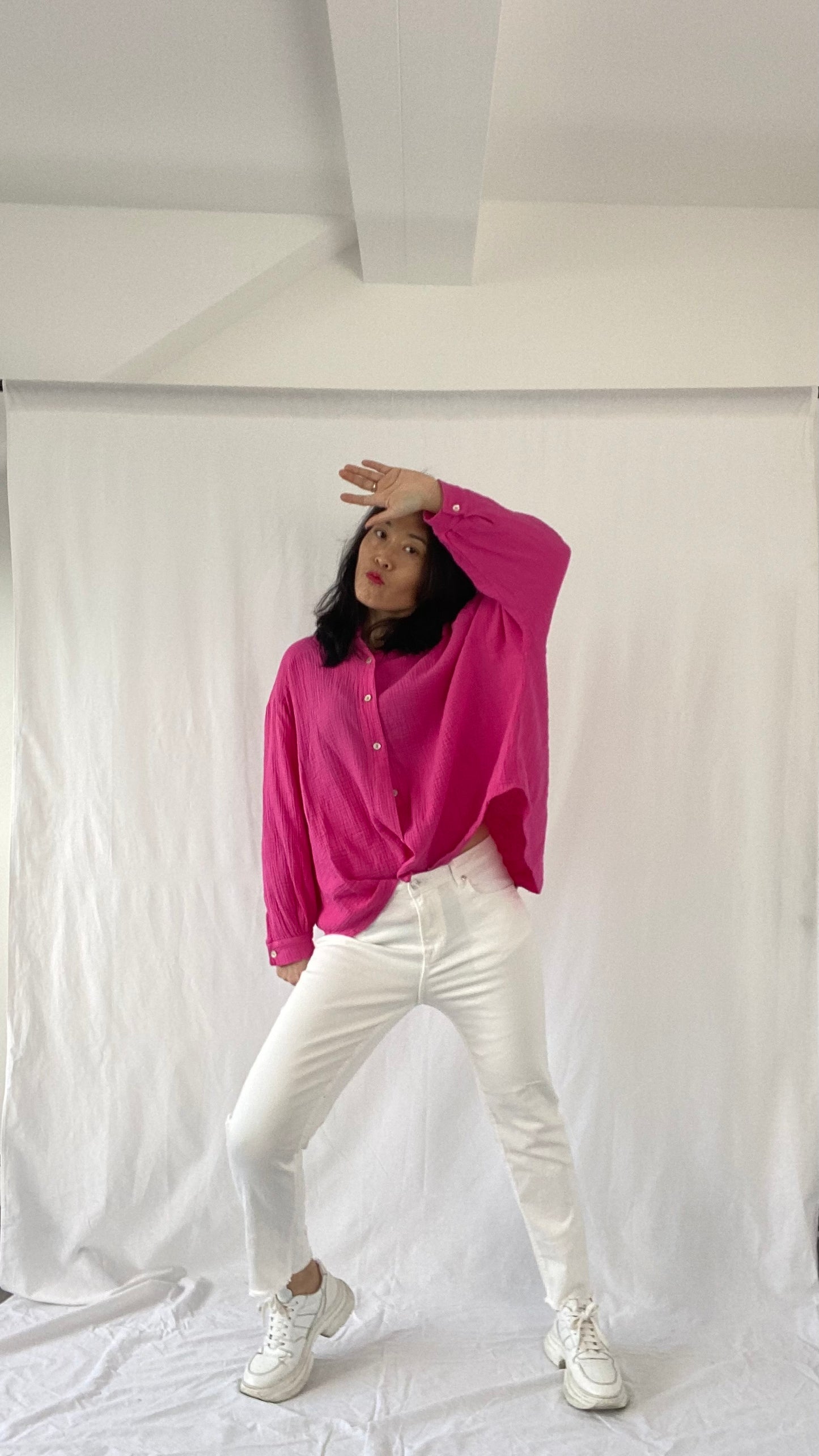 Musselin Bluse in Pink