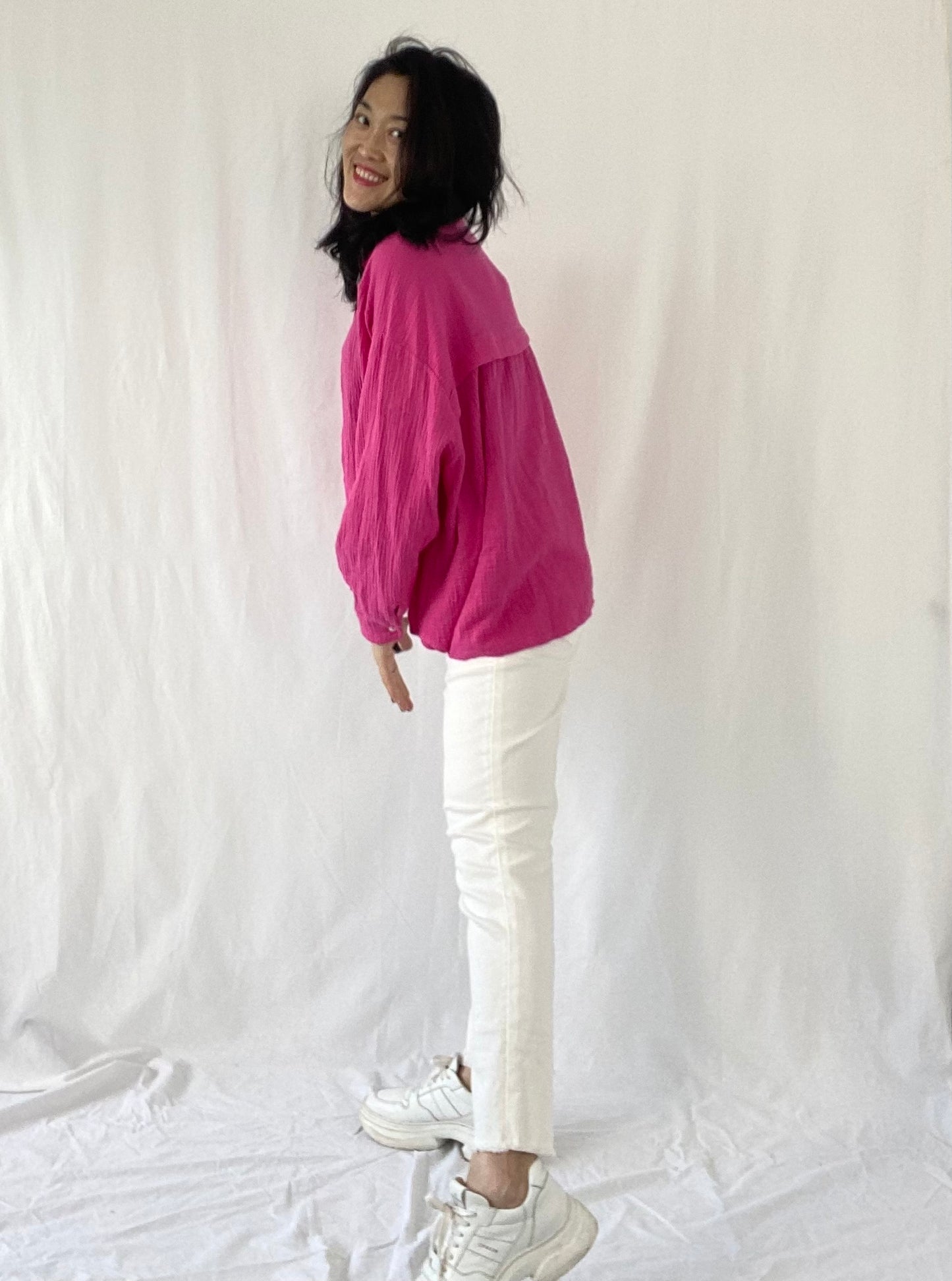 Musselin Bluse in Pink