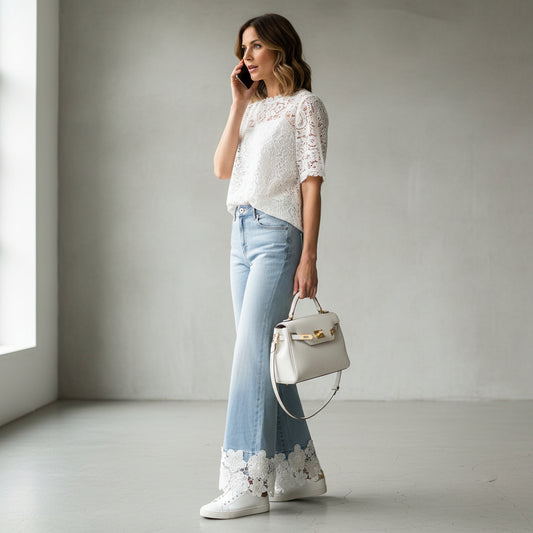 Damenjeans mit charakteristischem Unterspitz