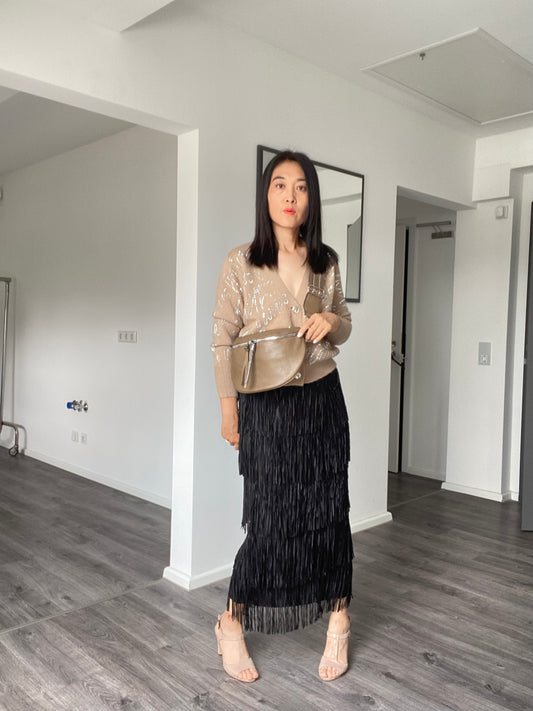 Neue Herbst /Winter 2023 Damen crossbody bag-Schultasche-Bauchtasche-Umhängetasche In Taupe