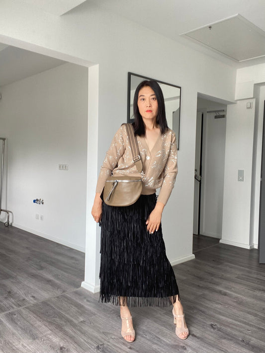 Neue Herbst /Winter 2023 Damen crossbody bag-Schultasche-Bauchtasche-Umhängetasche In Taupe