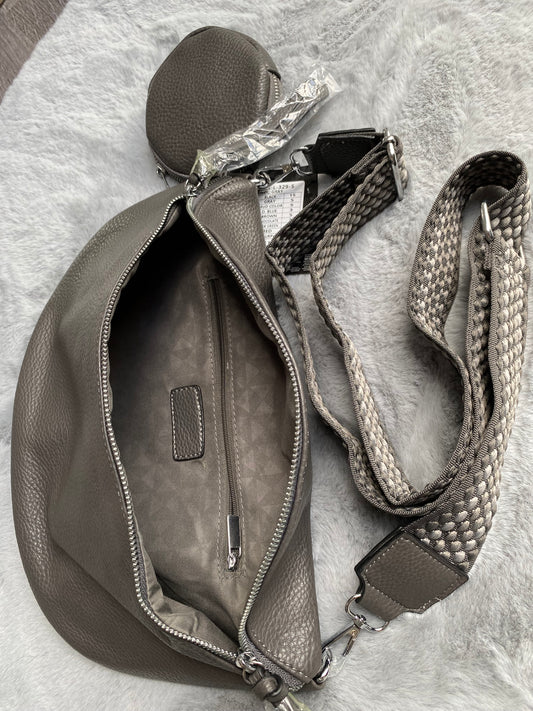 Damen Bauchtasche / Hüfttasche/ Umhängetasche/ Cross Body Bag in Dunkelgrau