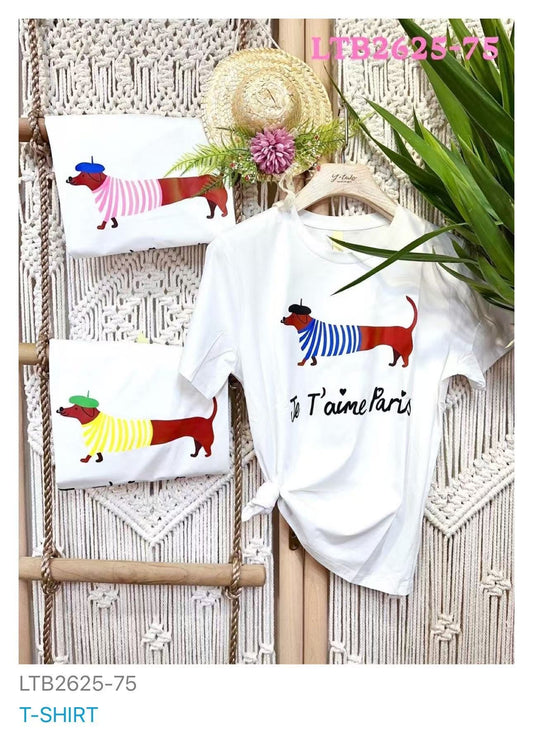Damen T-Shirt mit Hund der Motive