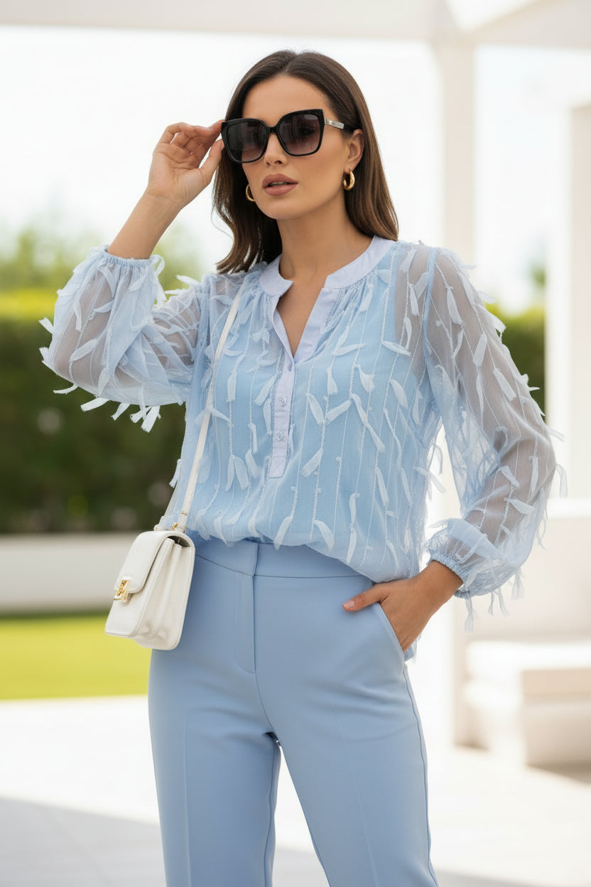 Damen Bluse mit Fransen
