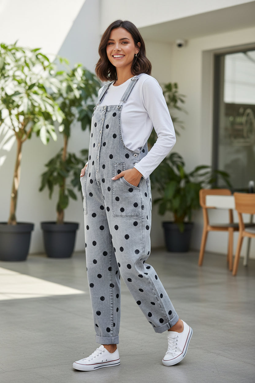 Damen Latzhose mit Punkten