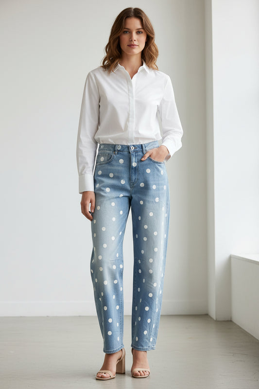Damen Jeans mit punkten Motive