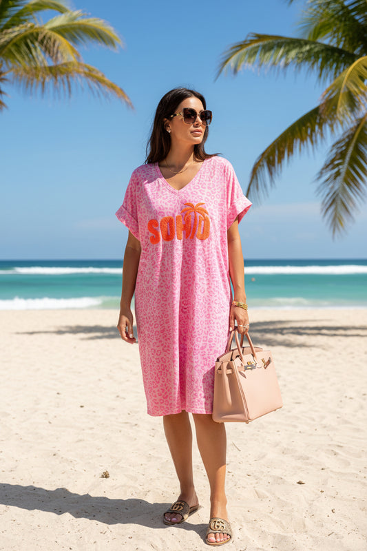Damen Sommerkleid mit Leo Motive