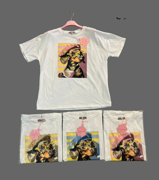 Damen Shirt mit Hund Motive