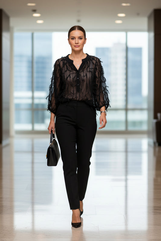 Damen Bluse mit Fransen