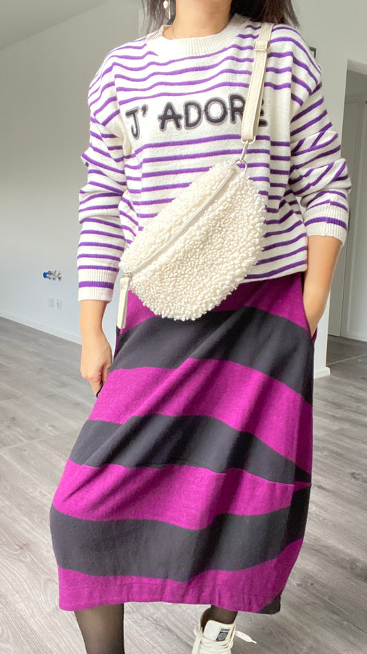 Damen Teddyplüsch /Kunstfell -Umhängetasche-Bauchtasche-Crossbody bag