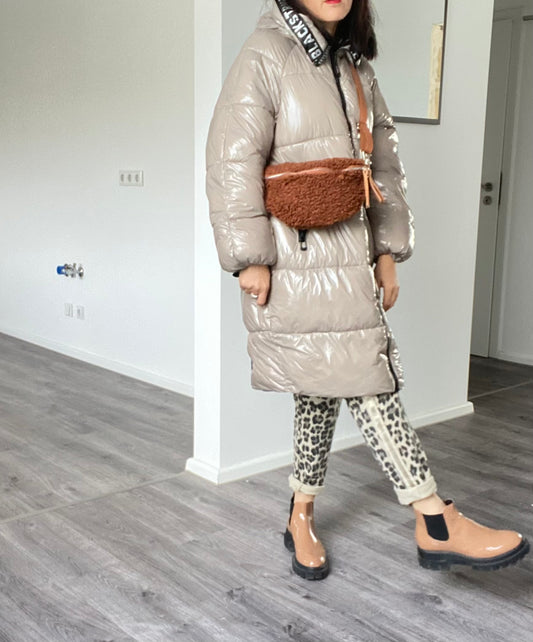 Damen Teddyplüsch /Kunstfell -Umhängetasche-Bauchtasche-Crossbody bag