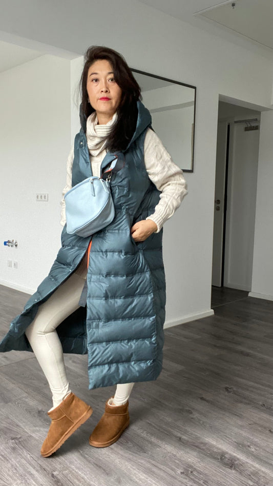 Damen Umhängetasche-Schultertasche-Bauchtasche mit vielem Stauraum aus Leder