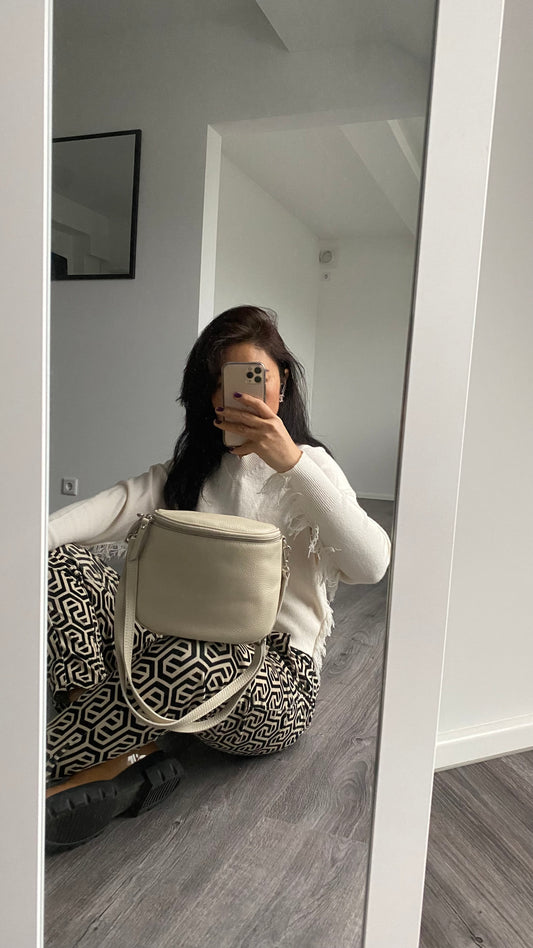 Damen Umhängetasche-Schultertasche-Bauchtasche mit vielem Stauraum aus Leder