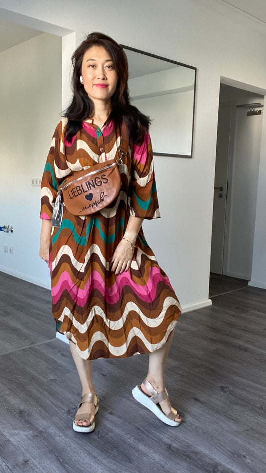 Damen crossbody bag-Umhängetasche-Schultasche-Bauchtasche-Handytasche in camel