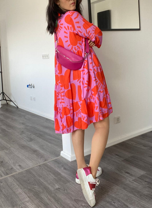 Made in Italy Umhängetasche/Bauchtasche/ crossbody/Schultertasche in Pink